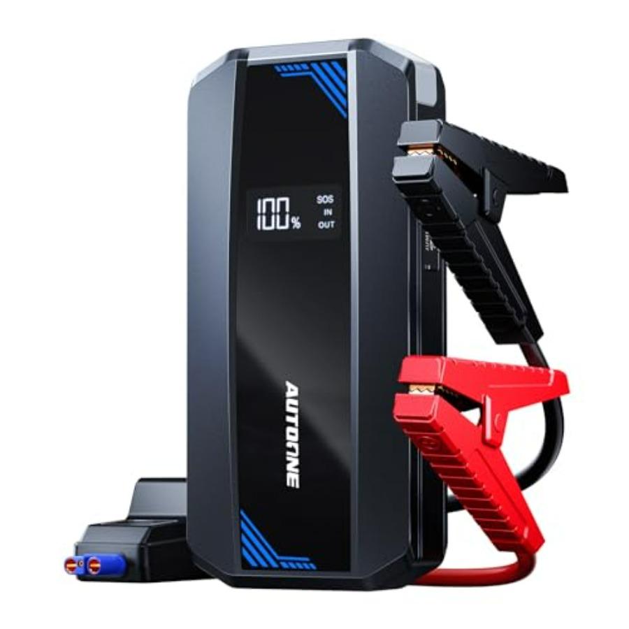 Portable Car Jump Starter 6000A Lithium Battery Booster for 12V Gas and Diesel Vehicles with LCD Display Smart Jumper Cables LE 6000A