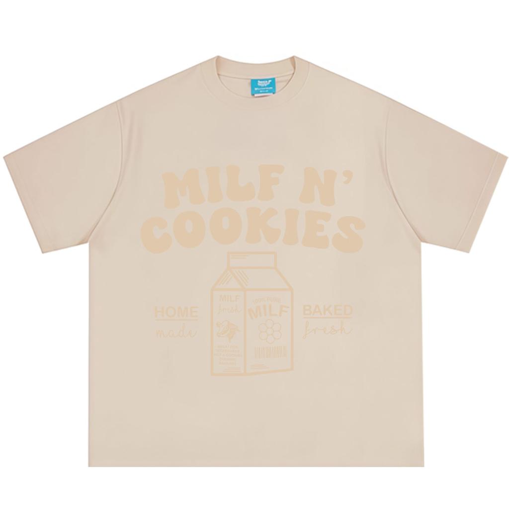 Milf N Cookies Stay At Home Funny Meme T Shirt Unisex Unisex Fashion Vintage Tshirts Shortsleeved Loose Casual Cotton Tshirts