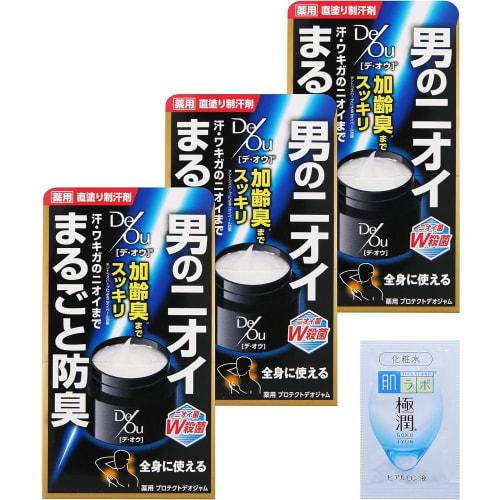 

De Ou Medicated Protect Deo Jam 50g Set of 3 Gel (Refreshes aging odor, sweat and armpit odor control) + Gokujun sachet included [.co.jp limited item]