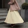 2026 Autumn/Winter New Style Business Casual Linen High-Waisted Pleated Mid-Length A-Line Skirt