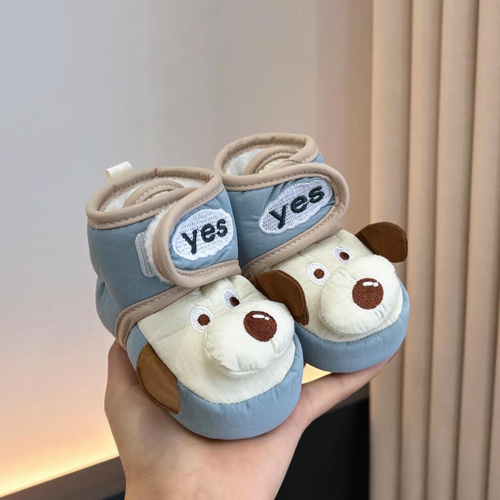 Winter Style Cartoon Baby Shoes (0-1 Year) - Soft Sole, Velvet-lined, Warm & Anti-shedding for Newborn Walking