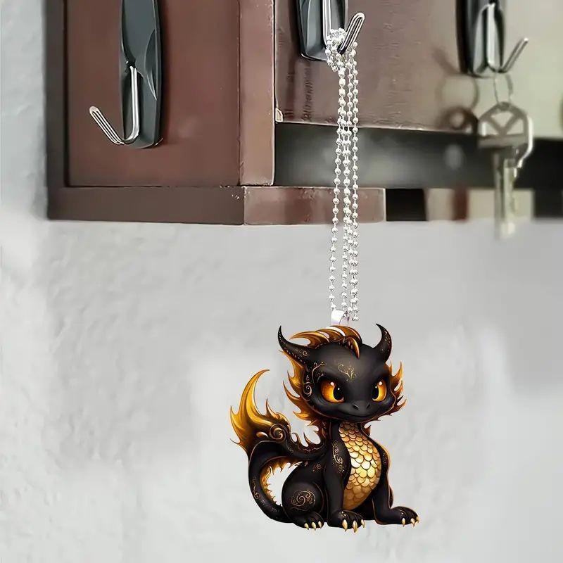 Eyecatching Black Dragon Acrylic Car Charm For Creative Interior Design