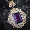 BELLA BOX Italian Court Style Lace Hollowed-out Weave Carved Gold Process Amethyst Pendant Suitable For Ladies Banquet Party Fashion Jewelry