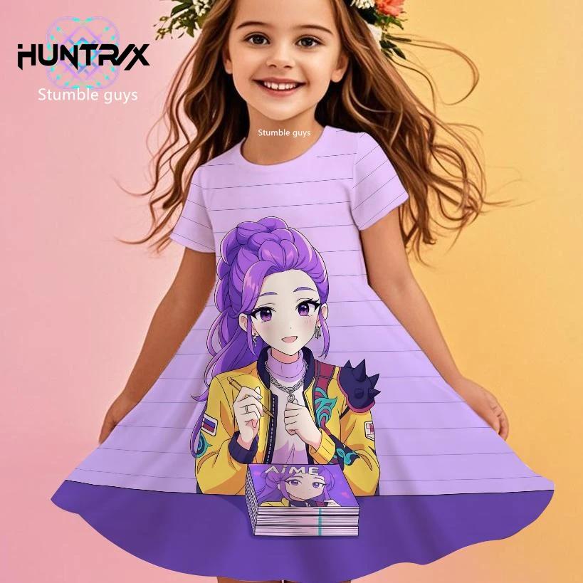 Dziewczęca Sukienka Kpop Łowcy Demonów Zoey Letnia Anime Kreskówka Księżniczka Plażowa Codzienna Piżama