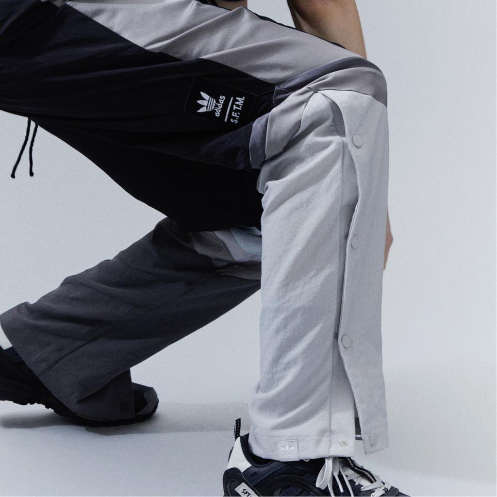 Adidas Originals Striped Logo Print Straight Leg Sweatpants Men Bottoms Black White HS9465