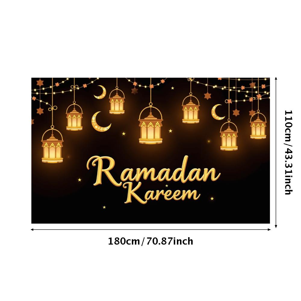 Bannière Ramadan Kareem Toile de fond Lanternes Lumières Décoratif Festival Fête Événement Célébration Graphique Décor Islamique Arrière-plan
