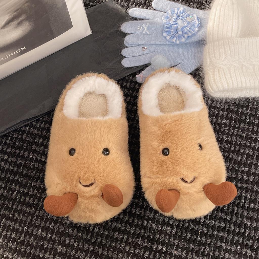 Fun potato bags and cotton slippers women's winter new home indoor non-slip soft-soled plush personalized cotton shoes