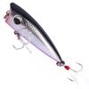 Artificial Fishing Hard Bait Treble Hook Floating Popper Fishing Lures Accessory (Silver+black)