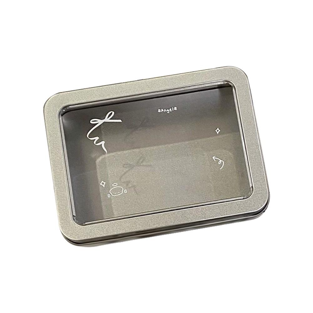 

Пылезащитная железная коробка с бантом, прозрачная витрина для значков, модная коробка для хранения карточек