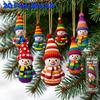 Colorful Snowman Hanging Decorations Wooden 2D Flat Snowman Ornaments Christmas Tree Decorations for Festive Holiday Gift Box Wreath Garland