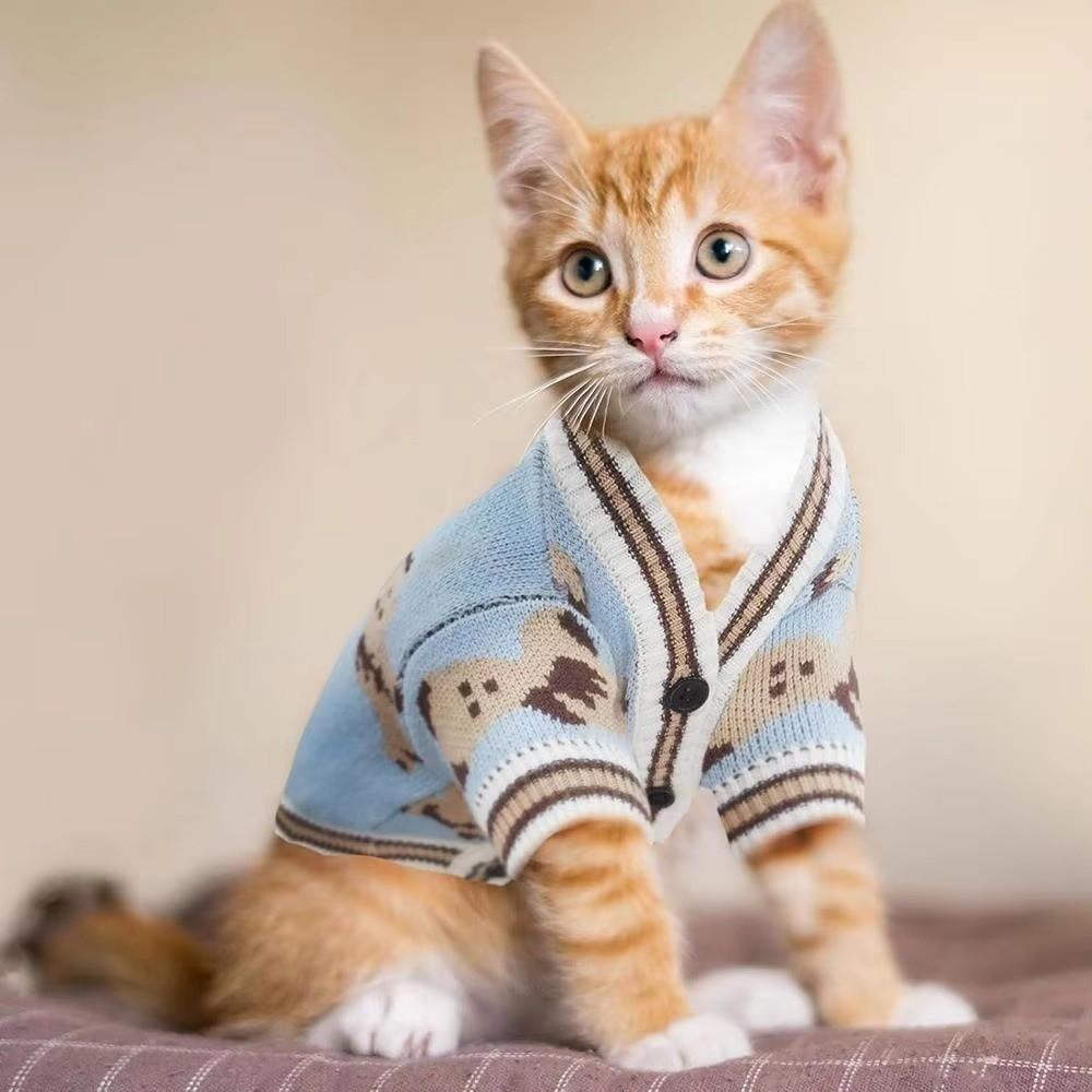 Bärenmuster Haustier Hundekleidung Warmer Haustier Cardigan für Kleine Mittlere Hunde Chihuahua Welpe Haustier
