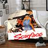 1pc Scarface-Inspired Flannel Blanket - Soft Cozy All-Season Throw for Bedroom, Sofa, Camping, Travel - Perfect Gift for Movie FansB54