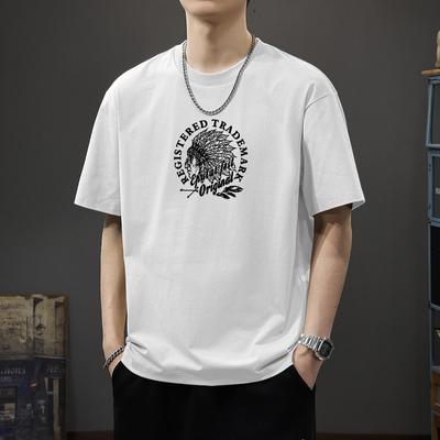 Tricou Simplu Bărbați cu Imprimeu Vară Trendy Imprimat Bumbac Mânecă Scurtă Larg Trendy Respirabil Tricouri