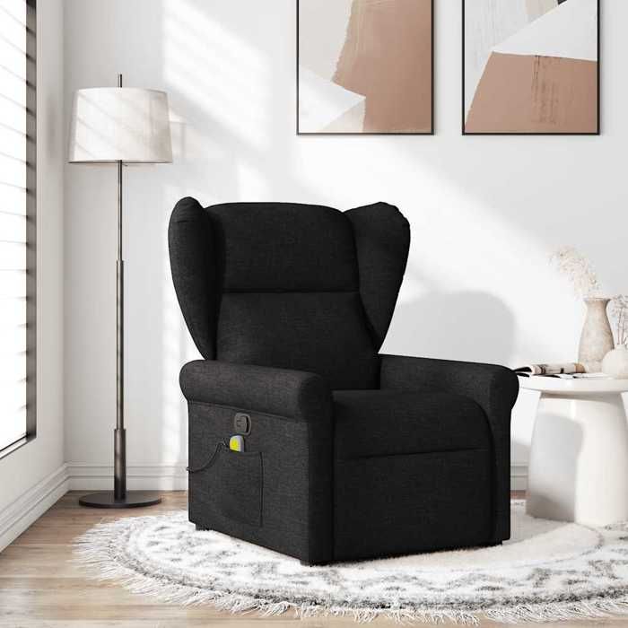 VidaXL Reclining Massage Chair Black Fabric, Massage Chair, Armchair, Sofa Armchair, Office Chair of 4015668