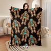 Witzige Skelett-Humor-Decke Wendbare Flanell-Kuscheldecke für ausgefallene Deko Ganzjahreskomfort Spielerisches gruseliges Geschenk