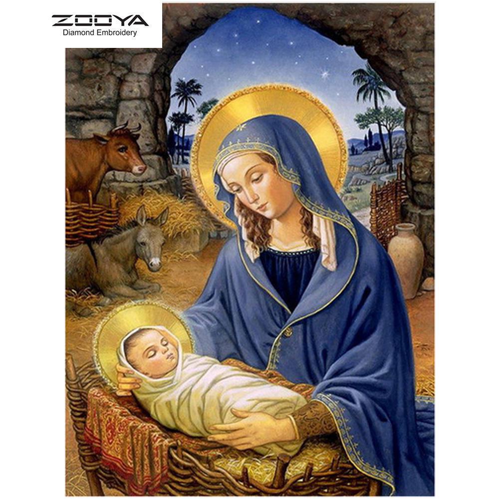 

ZOOYA DIY 3D Алмазная картина «Дева и сын» Вышивка крестиком Домашний декор