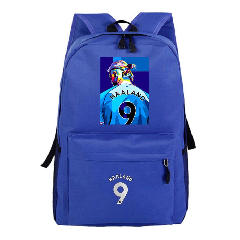 Haaland Inspired Lightweight Kids Backpack School Trendy Boys Girls Bookbag Football Fan Gear