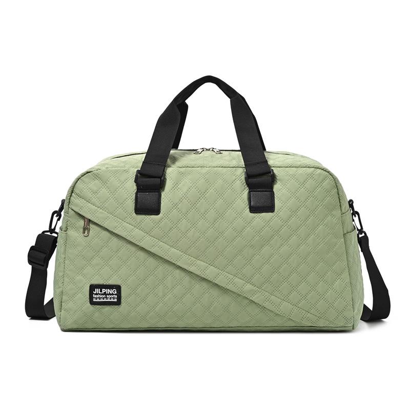 Women's Fashion Sports Bag Water-Repellent Yoga Bag Simple Diamond Camping Storage Bag Students' School Luggage Bag