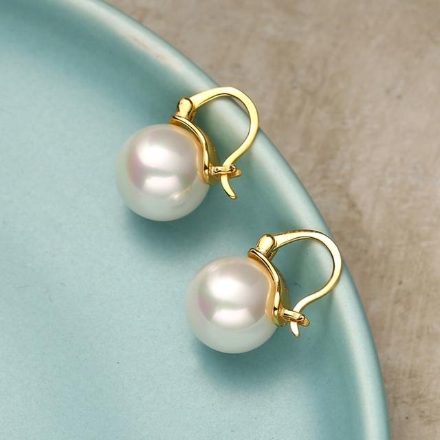 

Высококачественные винтажные серьги-гвоздики из стерлингового серебра 925 пробы с большим круглым жемчугом для женщин Brincos, свадебный подарок 21mm * 14mm