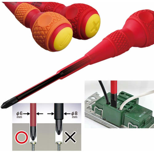 VESSEL Ball Grip Insulated Driver Set of 2 +2 x 100 / -6 x 100 202PS-1