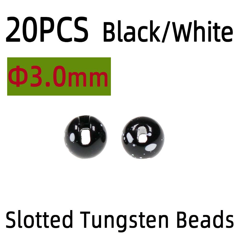 20 buc. Mărgele metalice de tungsten cu fante cu ochi cu puncte pentru pescuitul cu muscă de tungsten pe gheață Jig Cap de mărgele Material pentru legarea muștelor