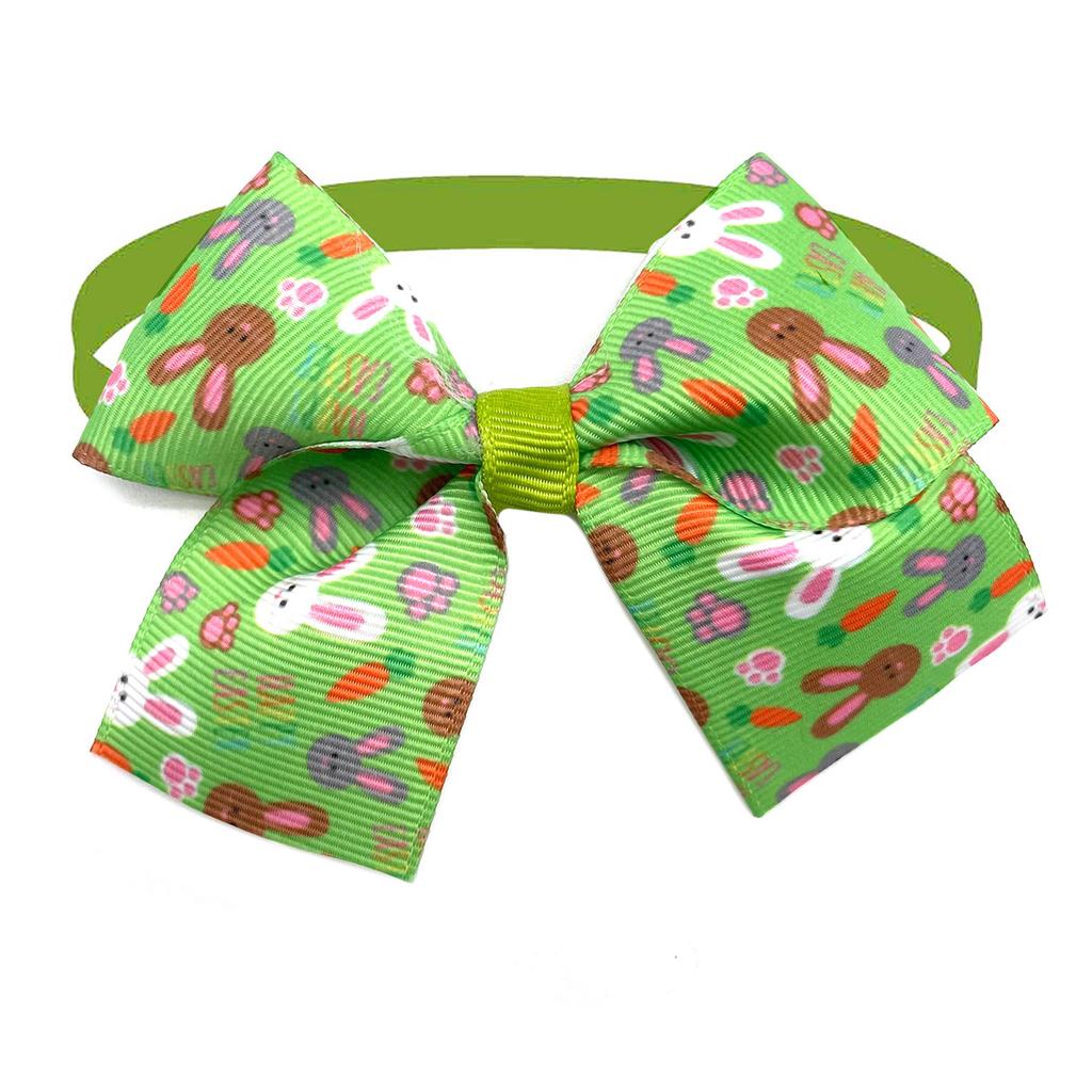 50/100pcs Easter Dog Bow Ties Rabbit Pattern Dog Grooming Pet Cat Dog Bowties Neckties Pet Supplies Pet Bowtie Supplies