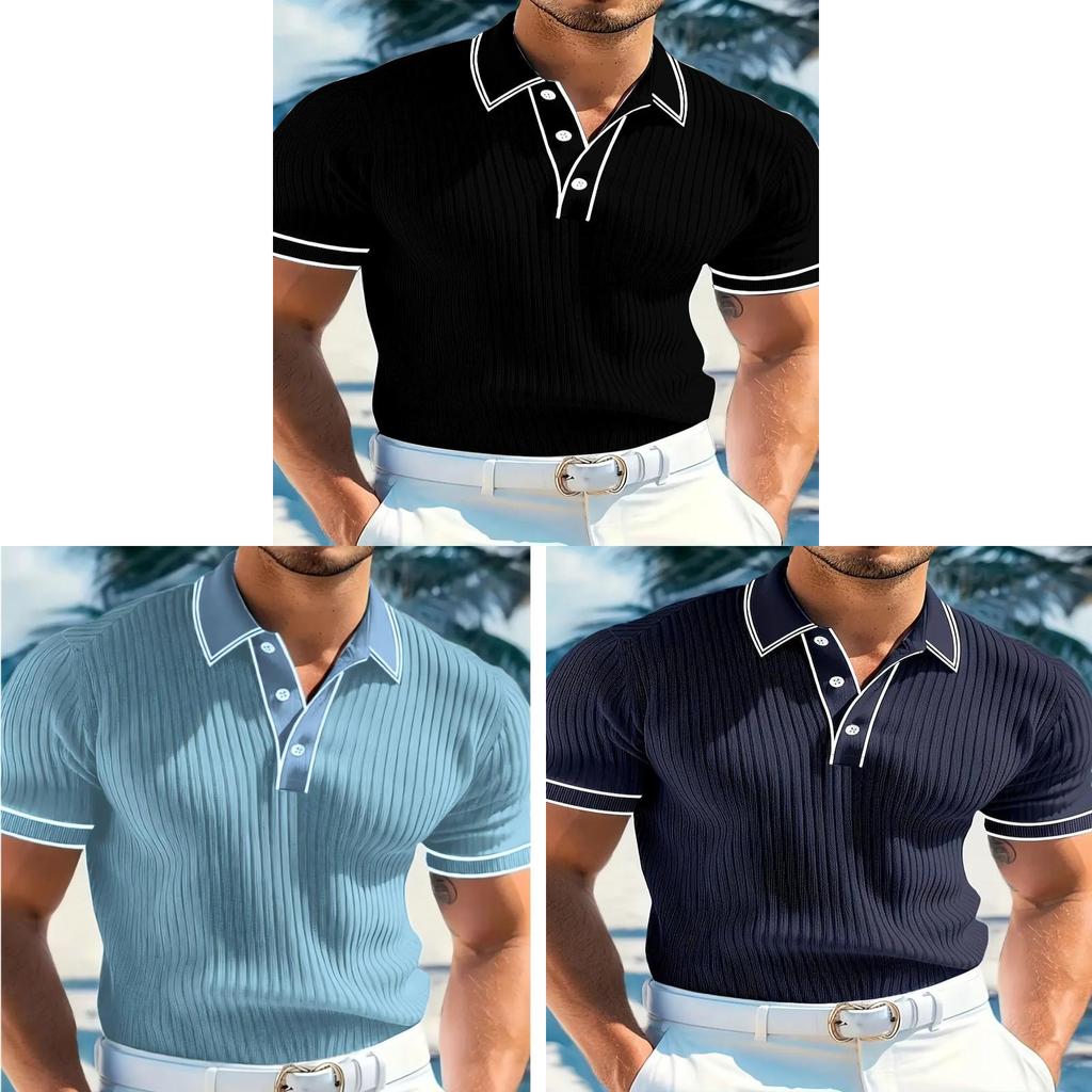 Polo Shirt Men Summer Short Sleeve Breathable Casual Fashion Polo Top For Youth