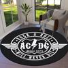 1pc AC/DC Rock and Roll Will Never Die Logo Round carpet, Made of Polyester,Perfect for Decorating Office Chairs, Living Rooms fplt803