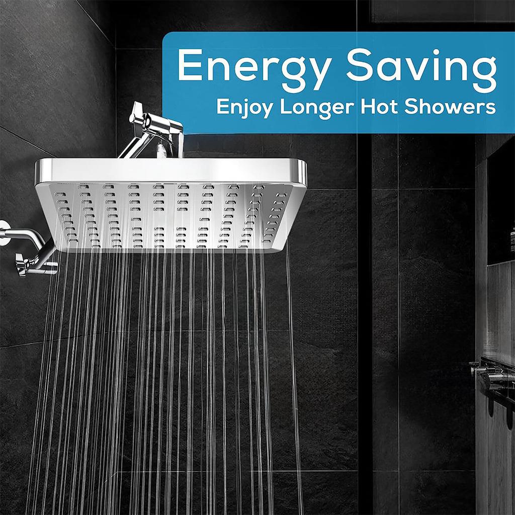 6 Inch Square Booster Shower Head Large Water Volume Filter Electroplating Shower Head Removable High Quality