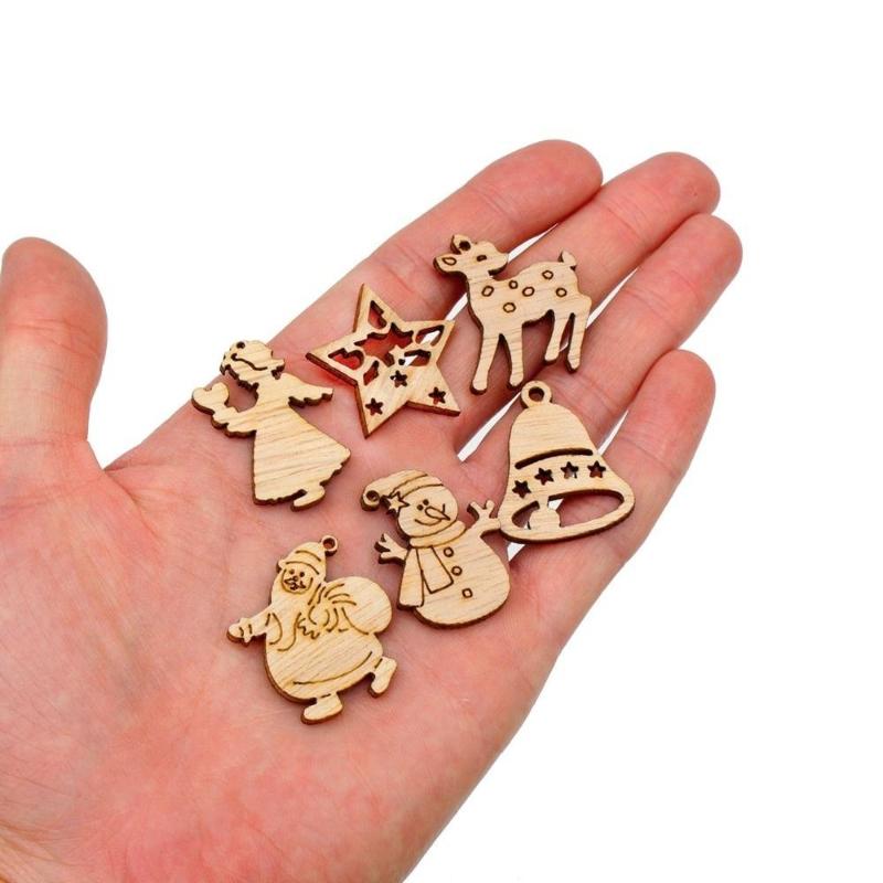 100 pezzi/set di trucioli di legno di Natale