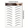 1 Sheet 6D Natural Black Brown Eyebrow Tattoo Sticker, Waterproof And Sweatproof Party Prom Dress Up Quick Makeup Disposable Temporary Eyebrow Tattoo