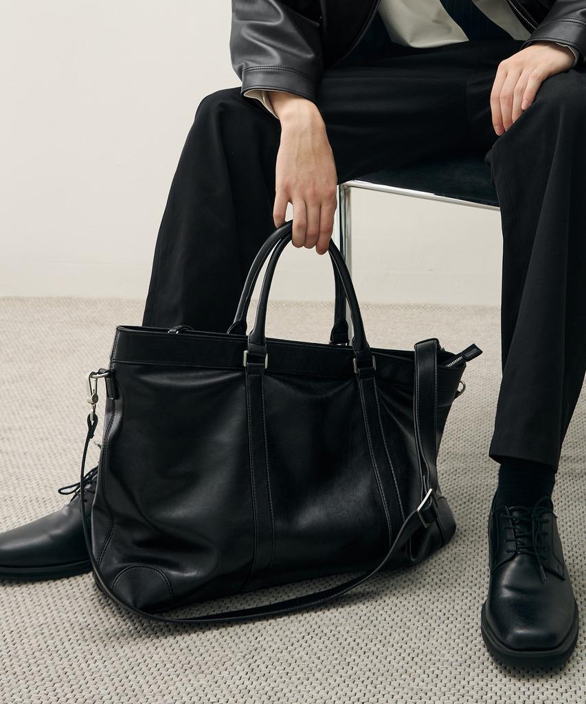 Draw Fit Vans Leder Crossbody Tote Tasche [Schwarz]