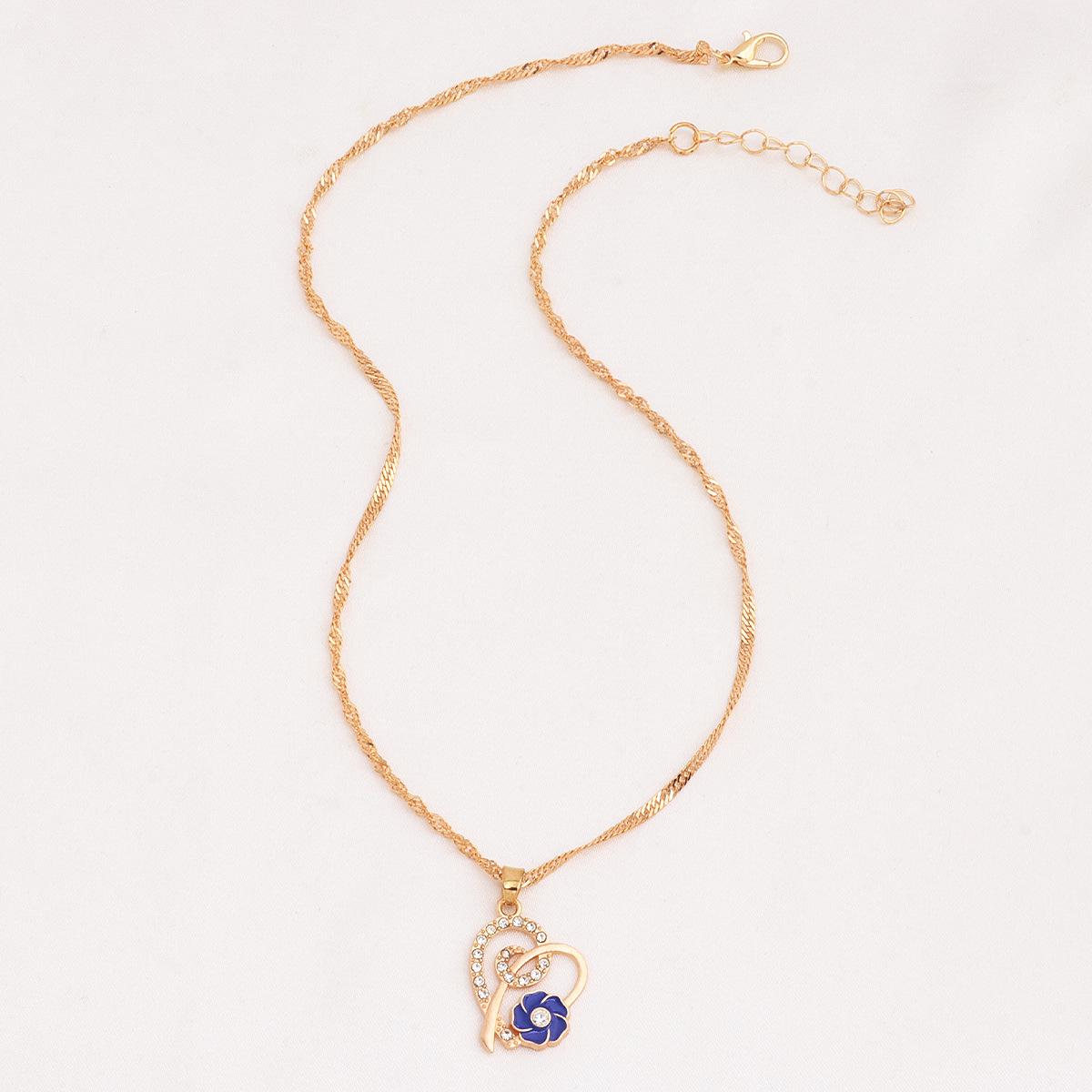 Cross Love Rose Flower Jewelry Set: Necklace, Earrings & Ring - European American Retro Fashion
