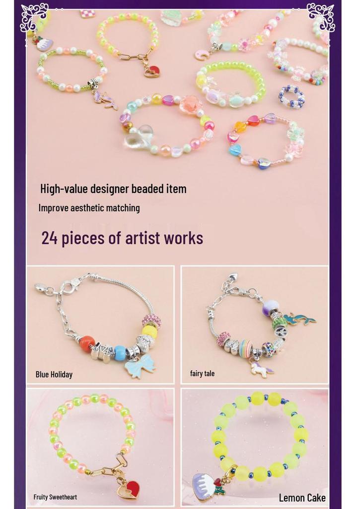 Children's Beaded Jewelry DIY Set: Princess Playhouse Toy for Girls' Birthday Gift