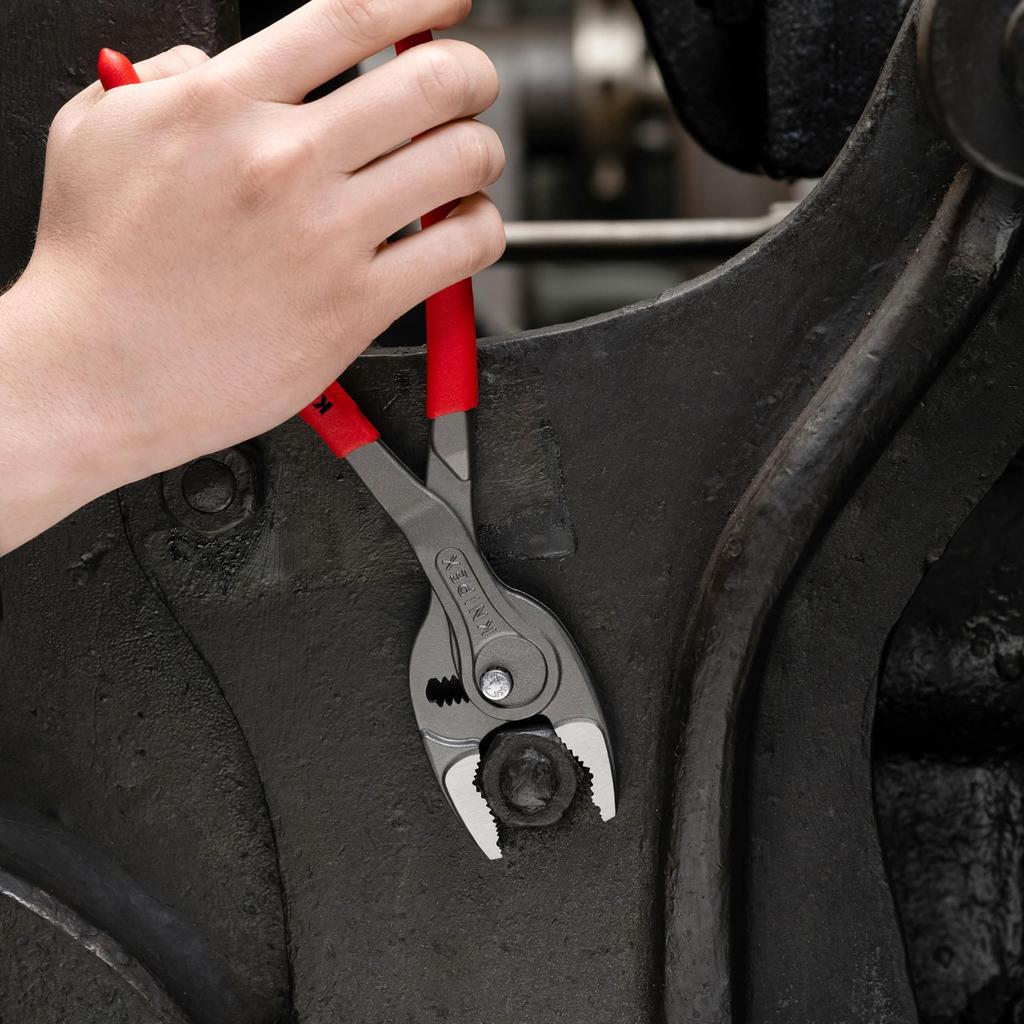 KNIPEX Twin Grip Slip Joint Adjustable Opening for Removing Removing Worn and Pliers, Width, Screws, Bolts, Nuts, More, Plastic-Coated Handles, 250mm,