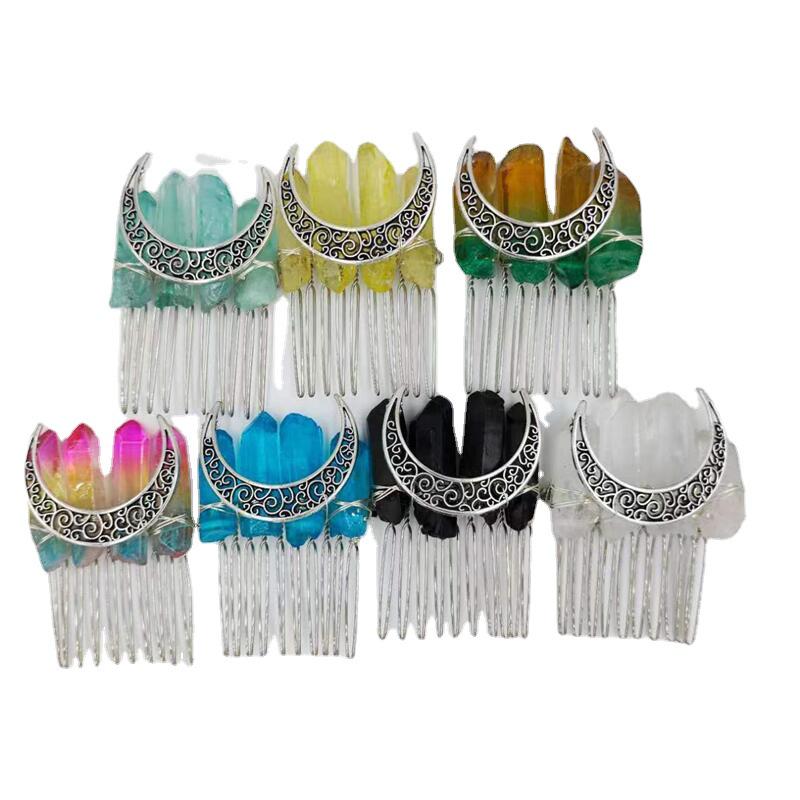 Handmade Crystal Crown Hair Comb – 10-Tooth European & American Style Hair Accessory