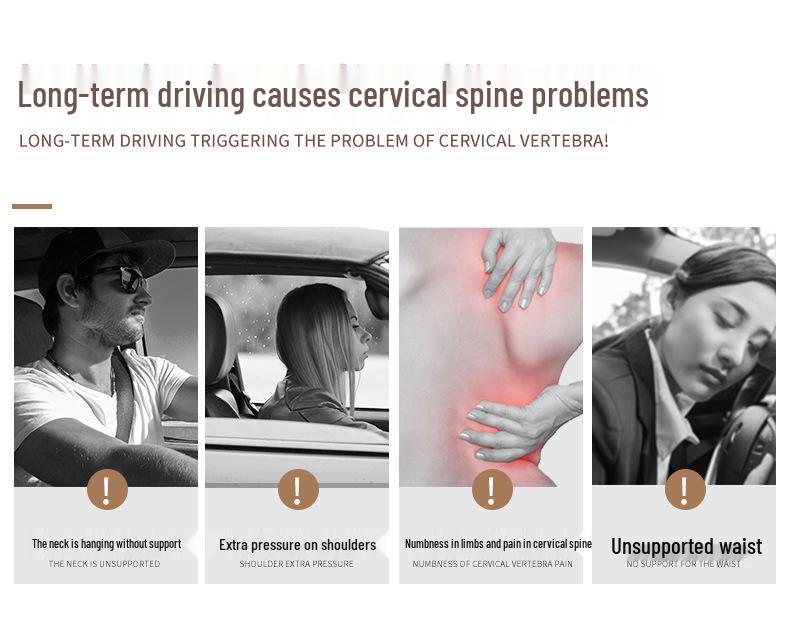 Memory Foam Car Headrest Neck and Back Support Pillow