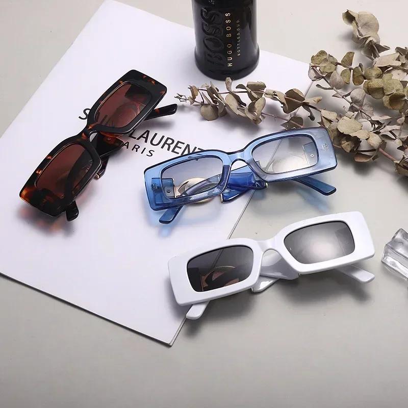 Luxury Brand Small Rectangle Sunglasses Women New Fashion Black Square Sunglasses Ladies Trend Punk Eyeglasses For Male
