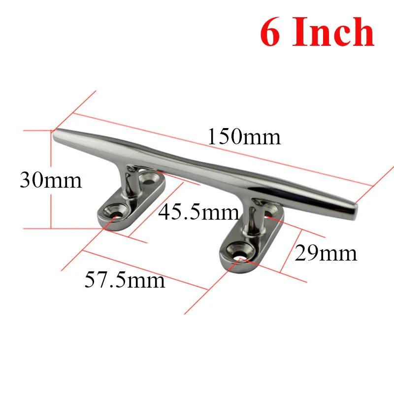 1Pc Marine Polished Heavy Duty Boat Cleat Hollow Base Cleat Stainless Steel Boat Dock Rope Line Cleat 4/5/6/8/10/12 Inch