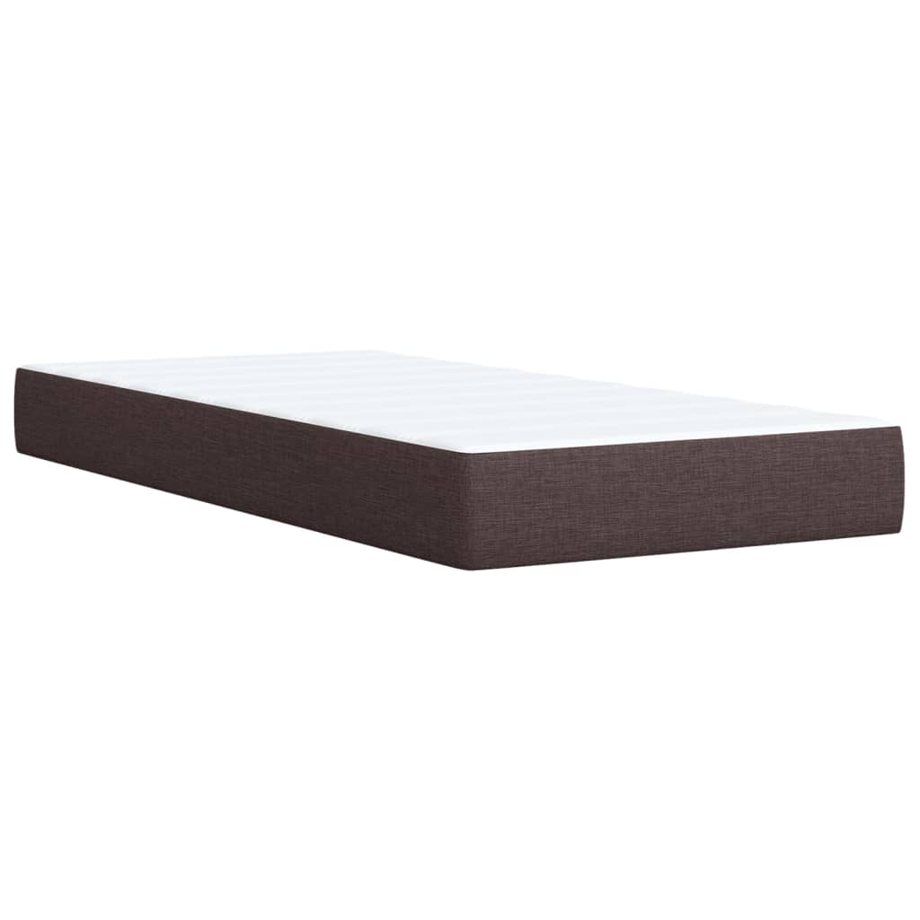 Box Spring Bed with Mattress Dark Brown 100x200 cm Fabric