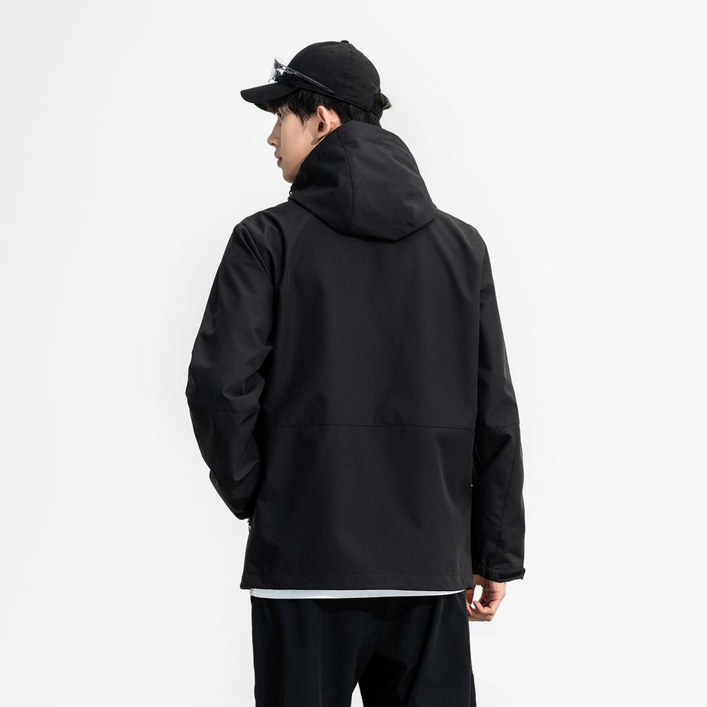 Li Ning Table Tennis Series Color Block Hooded Windbreaker Unisex Outerwear Black AFDUC59-5