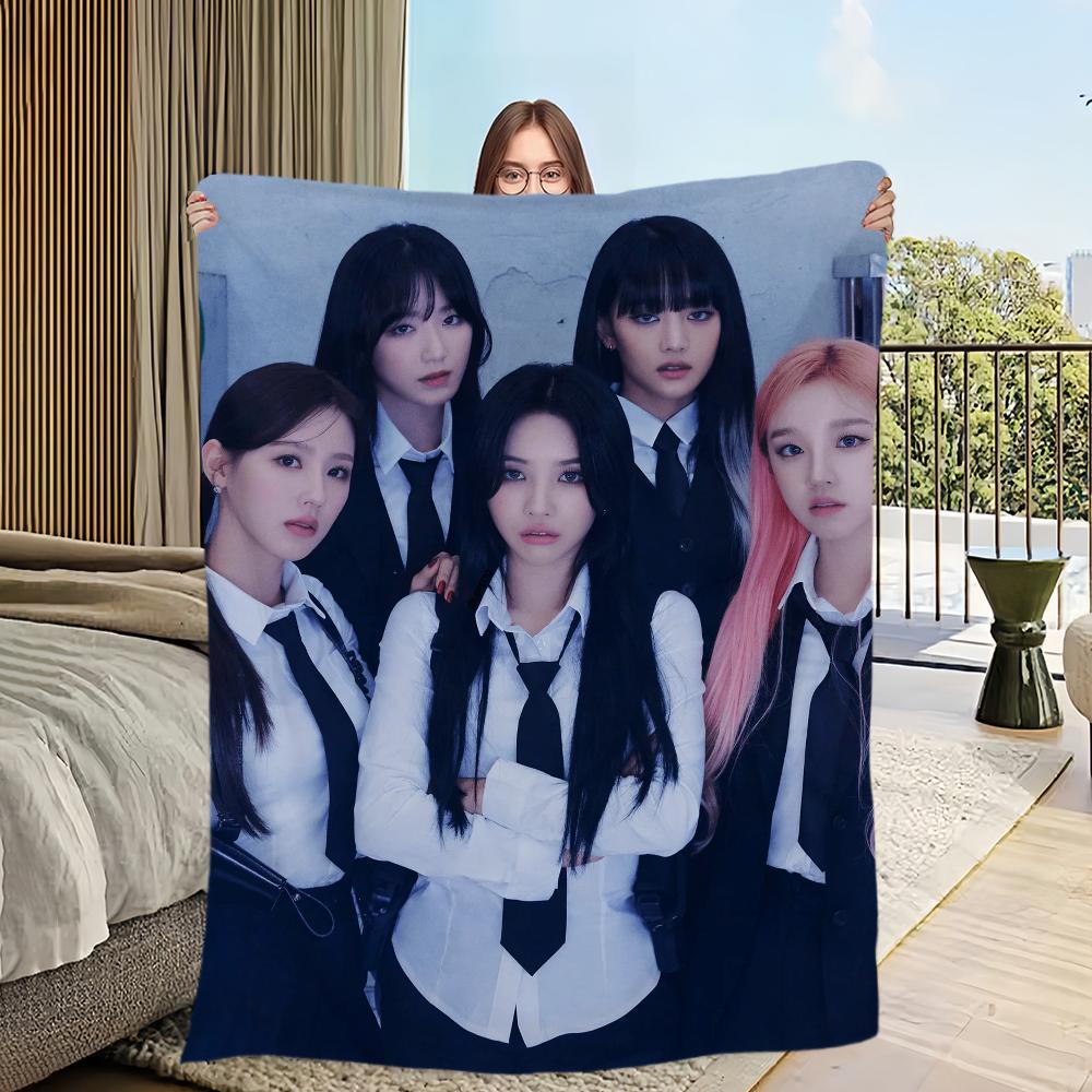 Kpop I-ID-DLE Skicomfort Warm Soft Home Kids Lunch Blanket Suitable For Living Room Office Daily Travel Gifts