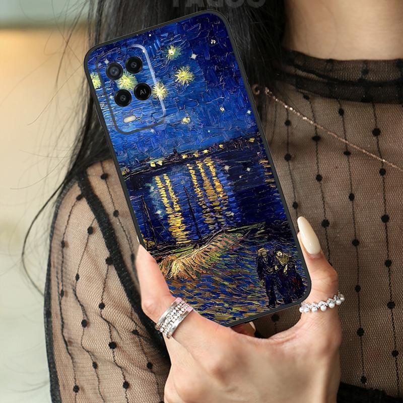 Paintings Starry Night Van Gogh Case For Oppo A5 Pro A15 A17 A57 A77 A18 A38 A58 A78 A98 A94 A74 A54 A40 A60 A80 A96 A76 A16