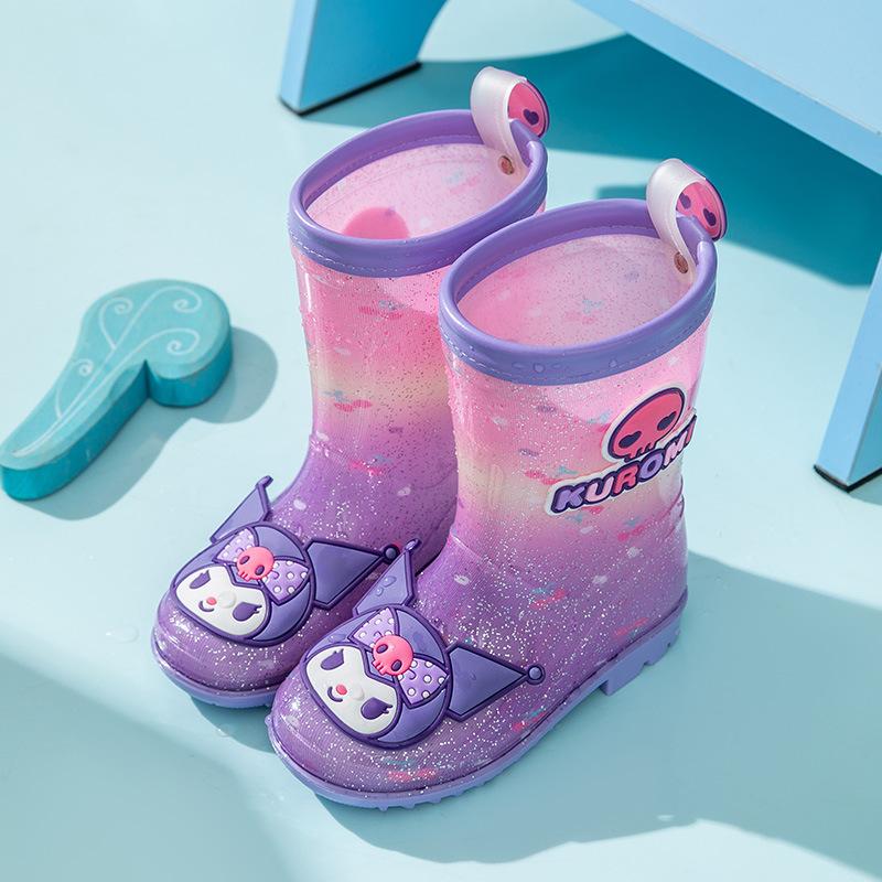 

Children s Rain Boots Girls Rain Boots Kindergarten Cartoon Little Princess Kuromi Cinnamoroll Girls Rubber Boots Sole38Actual Inner Length