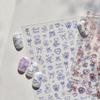Tomoni Cute & Durable Blue Bear Nail Stickers - Cartoon & Modern Simple Line Designs, Mixed Pack