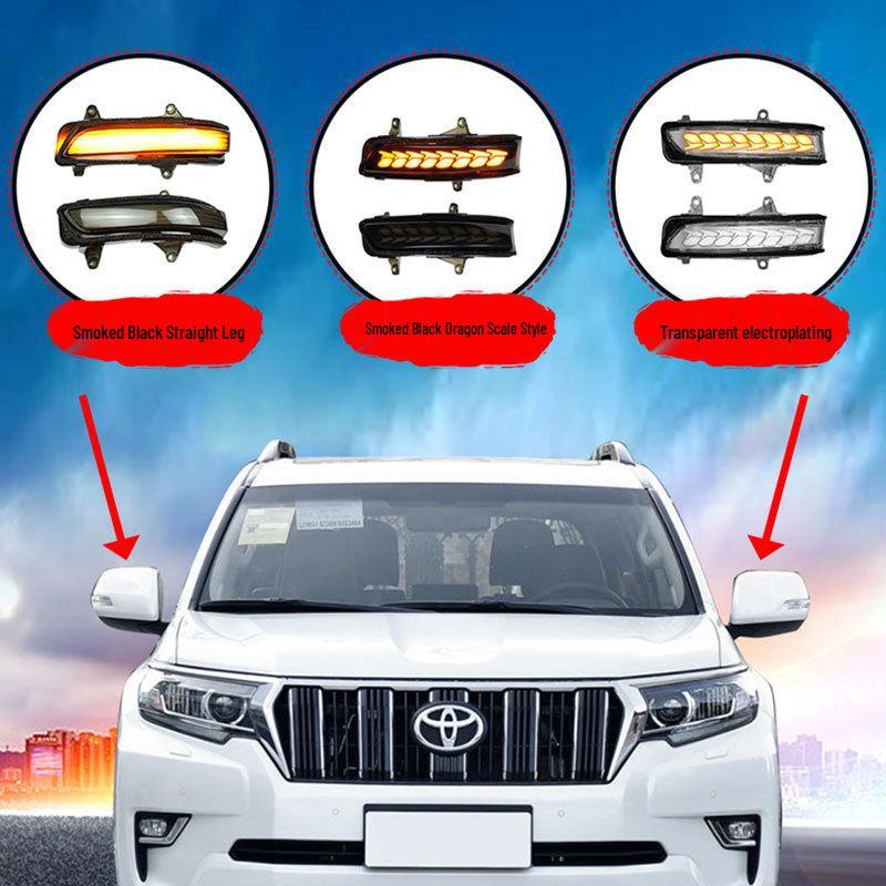 Toyota Prado Land Cruiser Rearview Mirror Yellow Light Sequential Turn Signal