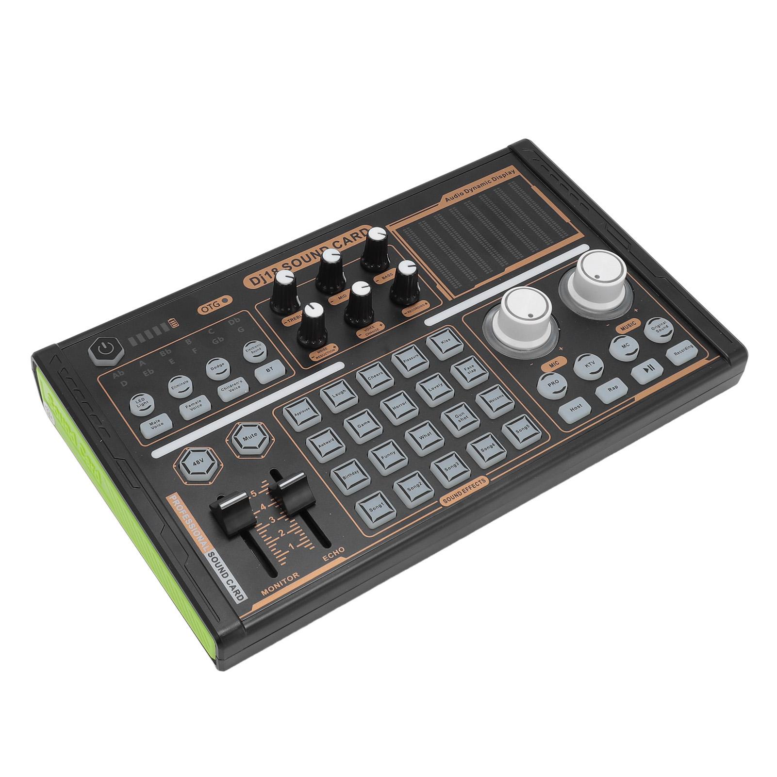 

Звуковой микшер с несколькими звуковыми эффектами, шумоподавлением, красочными огнями, звуковой картой DJ18 Bluetooth Live Sound Card для