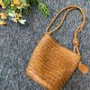Straw bag hand-woven bag bamboo beach bag oblique span handbag rattan bag simple literary women's bamboo bag