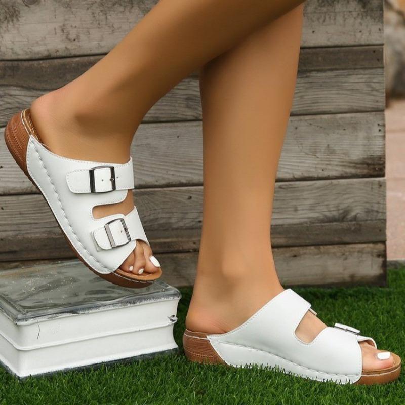 New cross-border foreign trade women's casual fashion thick bottom heightened large size women's summer slope heel thick bottom slippers