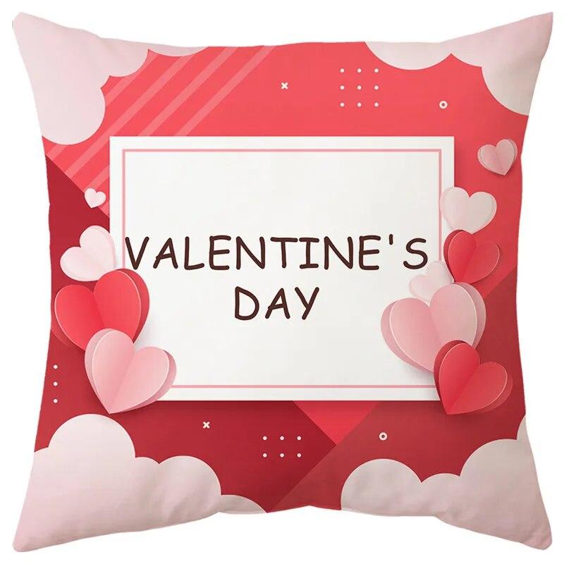 Rosa Valentinstag Druckmuster Sofakissenbezug Kissenbezug Heimparty Auto Bettwäsche
